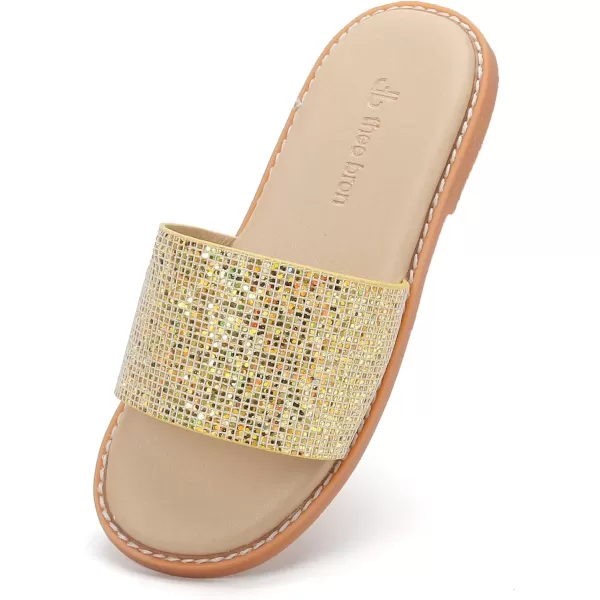 THEE BRON Princess Dress Slippers Slides Sandals for Little GirlsAa374gold