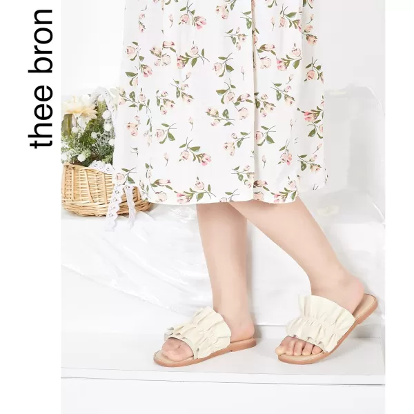 THEE BRON Princess Dress Slippers Slides Sandals for Little GirlsAa380nude