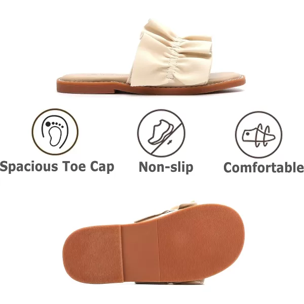 THEE BRON Princess Dress Slippers Slides Sandals for Little GirlsAa380nude