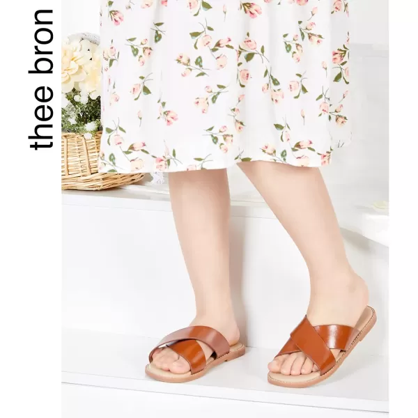 THEE BRON Princess Dress Slippers Slides Sandals for Little GirlsAa382brown