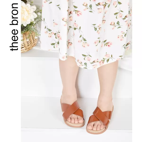THEE BRON Princess Dress Slippers Slides Sandals for Little GirlsAa382brown