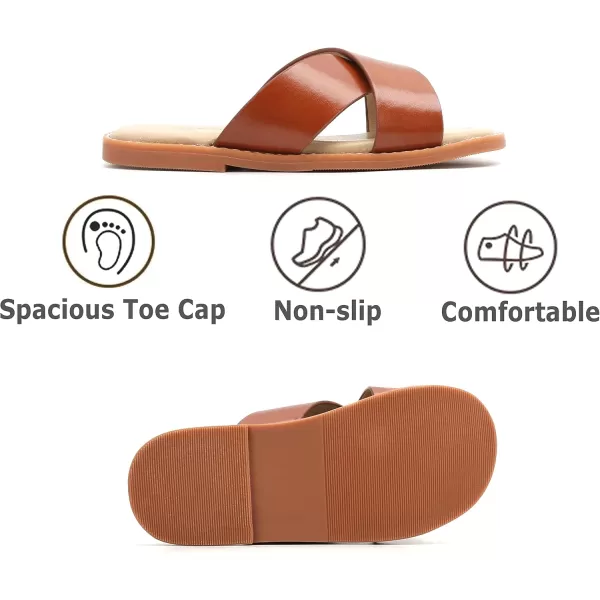 THEE BRON Princess Dress Slippers Slides Sandals for Little GirlsAa382brown