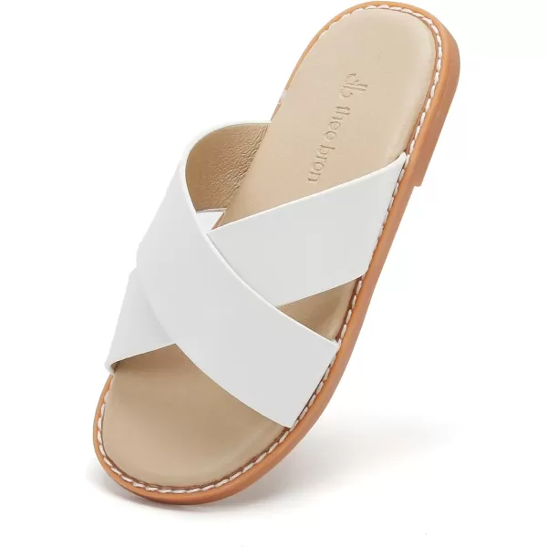 THEE BRON Princess Dress Slippers Slides Sandals for Little GirlsAa382white
