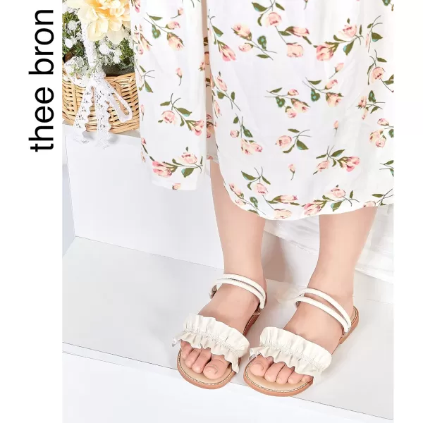 THEE BRON Princess Dress Slippers Slides Sandals for Little GirlsAa384beige