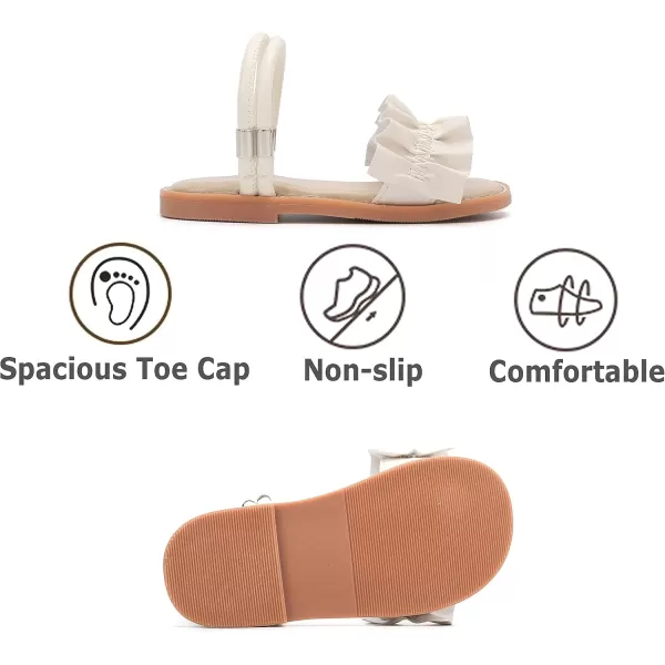 THEE BRON Princess Dress Slippers Slides Sandals for Little GirlsAa384beige