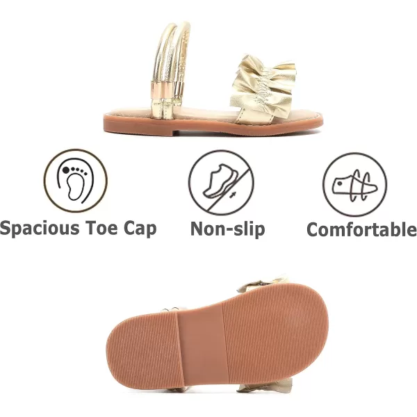 THEE BRON Princess Dress Slippers Slides Sandals for Little GirlsAa384gold