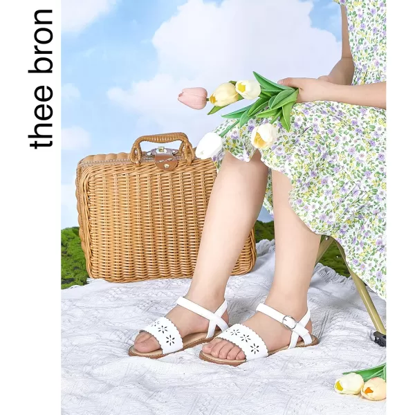 THEE BRON Sandals for Girls Sandalias de NiaAa340white