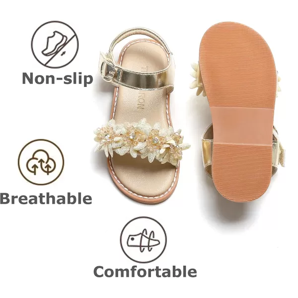 THEE BRON Sandals for Girls Sandalias de NiaTb2218gold