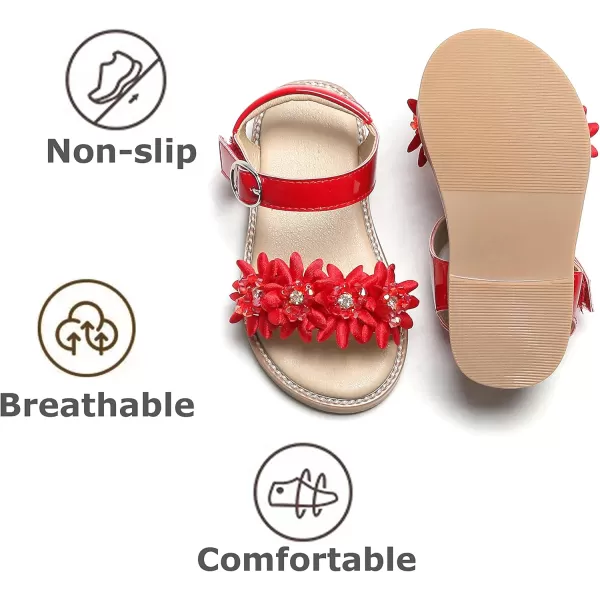 THEE BRON Sandals for Girls Sandalias de NiaTb2218red