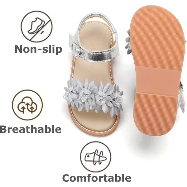THEE BRON Sandals for Girls Sandalias de NiaTb2218silver