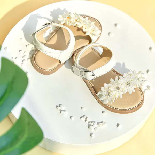 THEE BRON Sandals for Girls Sandalias de NiaTb2218white