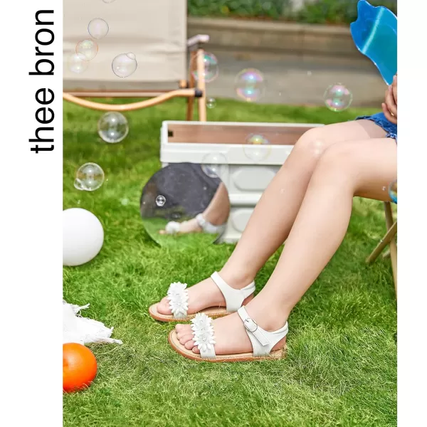 THEE BRON Sandals for Girls Sandalias de NiaTb2218white