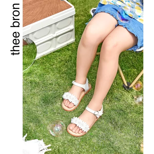 THEE BRON Sandals for Girls Sandalias de NiaTb2218white
