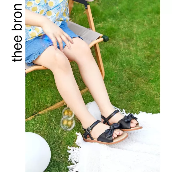 THEE BRON Toddler Girl Dress Sandals Sandalias para Nias503black