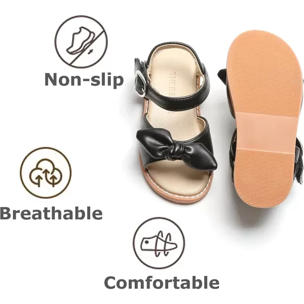 THEE BRON Toddler Girl Dress Sandals Sandalias para Nias503black