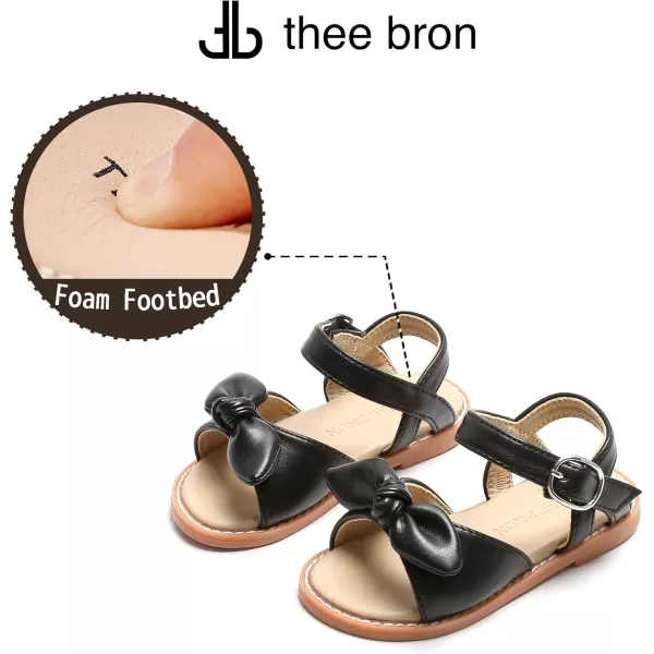 THEE BRON Toddler Girl Dress Sandals Sandalias para Nias503black