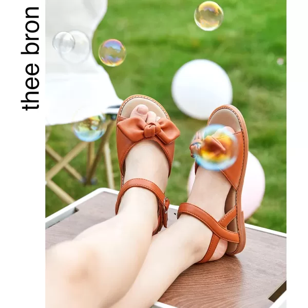THEE BRON Toddler Girl Dress Sandals Sandalias para Nias503brown