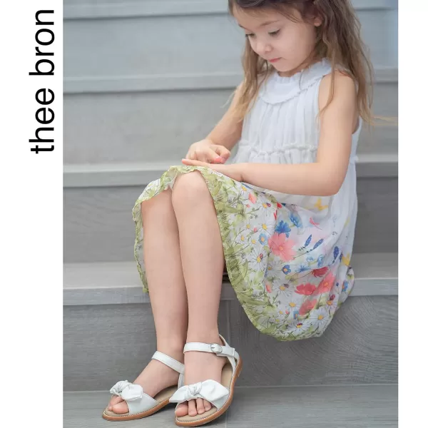 THEE BRON Toddler Girl Dress Sandals Sandalias para Nias503white