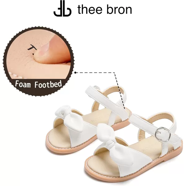 THEE BRON Toddler Girl Dress Sandals Sandalias para Nias503white