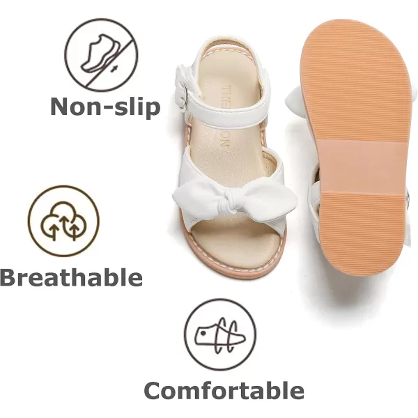 THEE BRON Toddler Girl Dress Sandals Sandalias para Nias503white