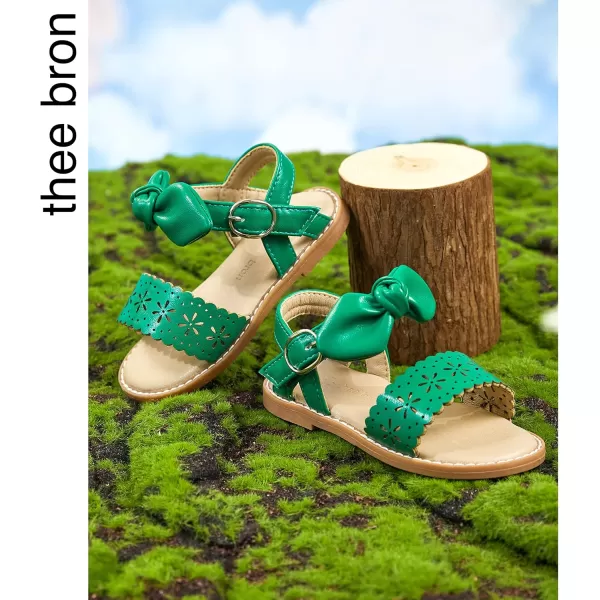 THEE BRON Toddler Girl Dress Sandals Sandalias para NiasAa303green