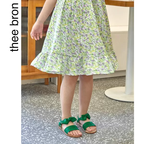 THEE BRON Toddler Girl Dress Sandals Sandalias para NiasAa303green