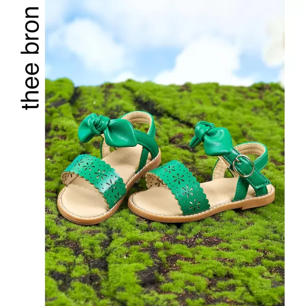 THEE BRON Toddler Girl Dress Sandals Sandalias para NiasAa303green