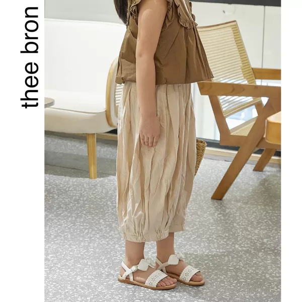 THEE BRON Toddler Girl Dress Sandals Sandalias para NiasAa303white