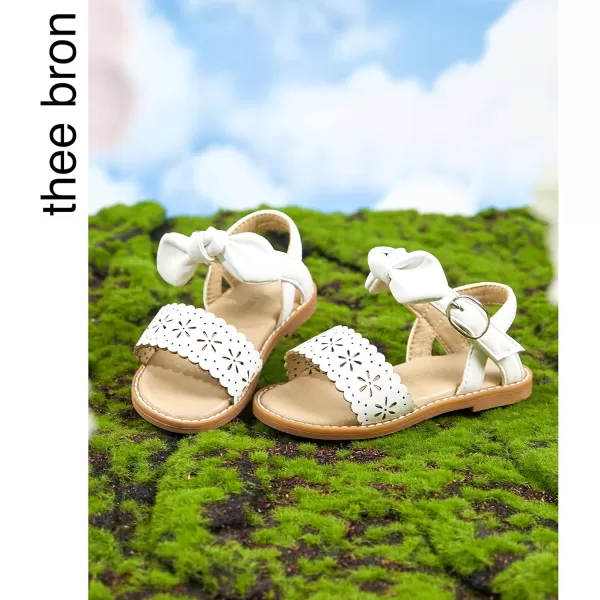 THEE BRON Toddler Girl Dress Sandals Sandalias para NiasAa303white