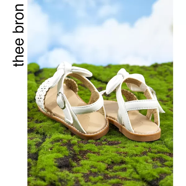 THEE BRON Toddler Girl Dress Sandals Sandalias para NiasAa303white