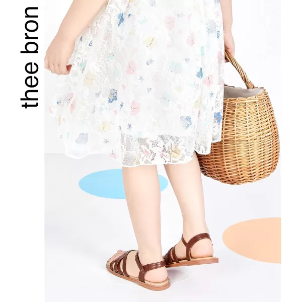 THEE BRON Toddler Girl Dress Sandals Sandalias para NiasAa304brown