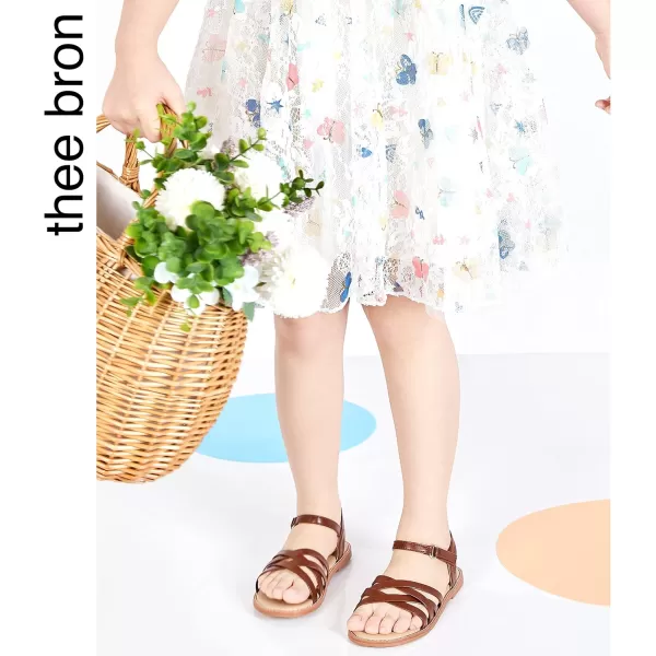 THEE BRON Toddler Girl Dress Sandals Sandalias para NiasAa304brown