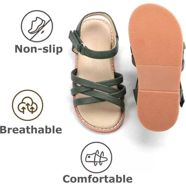 THEE BRON Toddler Girl Dress Sandals Sandalias para NiasAa304green