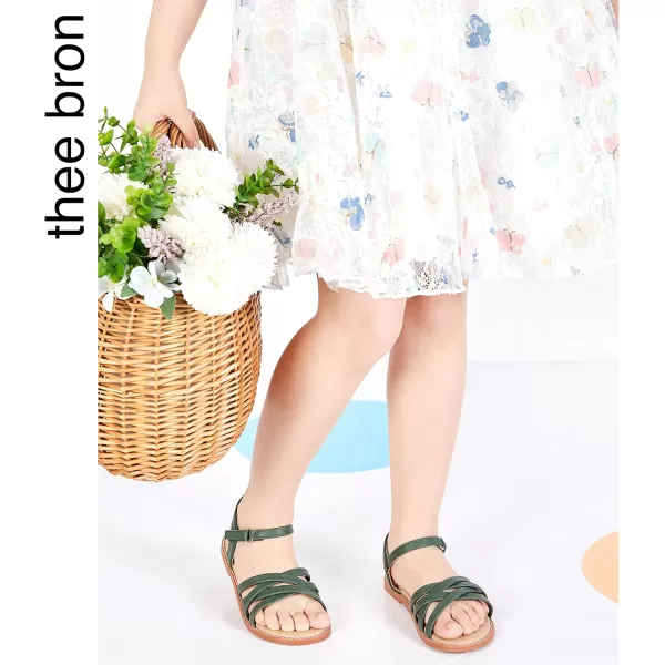 THEE BRON Toddler Girl Dress Sandals Sandalias para NiasAa304green
