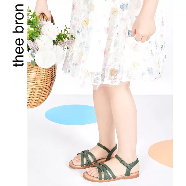 THEE BRON Toddler Girl Dress Sandals Sandalias para NiasAa304green