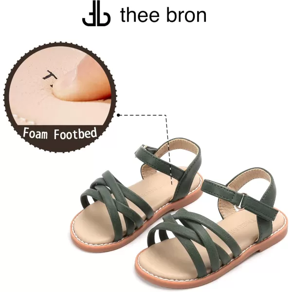 THEE BRON Toddler Girl Dress Sandals Sandalias para NiasAa304green