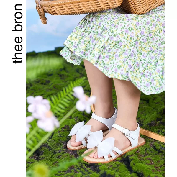 THEE BRON Toddler Girl Dress Sandals Sandalias para NiasAa318white