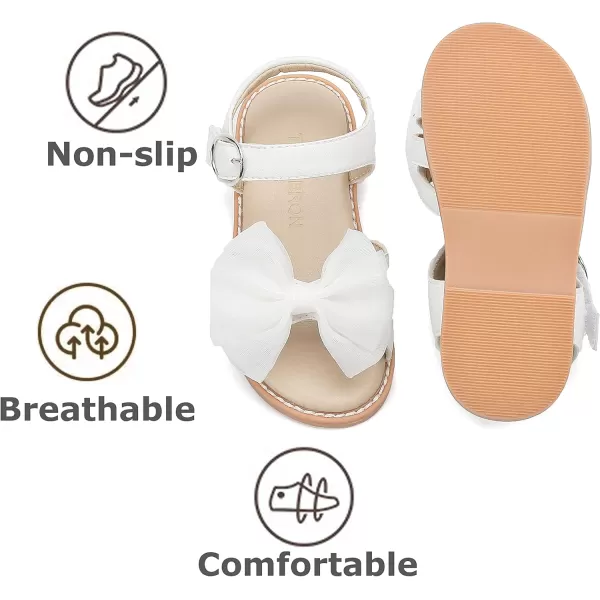 THEE BRON Toddler Girl Dress Sandals Sandalias para NiasAa318white