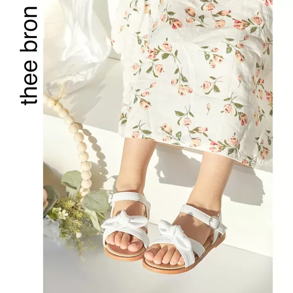 THEE BRON Toddler Girl Dress Sandals Sandalias para NiasAa332white
