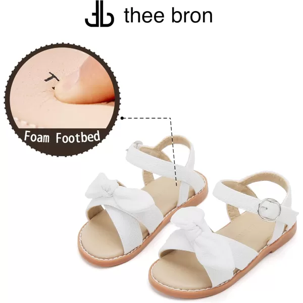 THEE BRON Toddler Girl Dress Sandals Sandalias para NiasAa332white