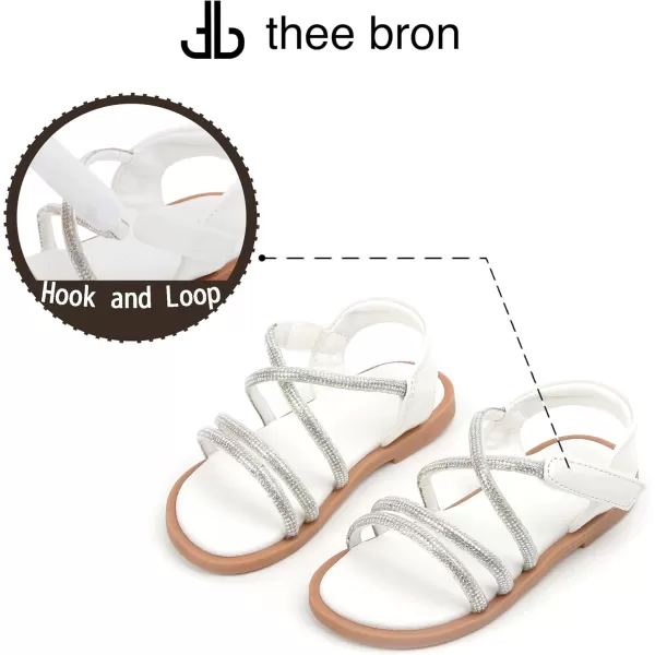 THEE BRON Toddler Girl Dress Sandals Sandalias para NiasAa392white