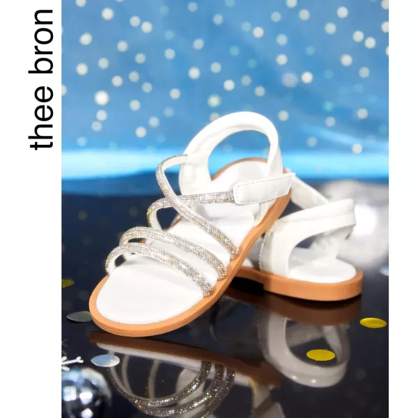 THEE BRON Toddler Girl Dress Sandals Sandalias para NiasAa392white