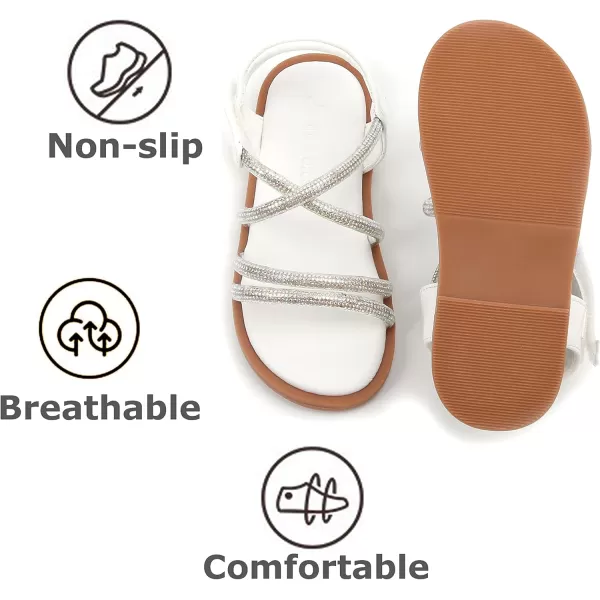 THEE BRON Toddler Girl Dress Sandals Sandalias para NiasAa392white