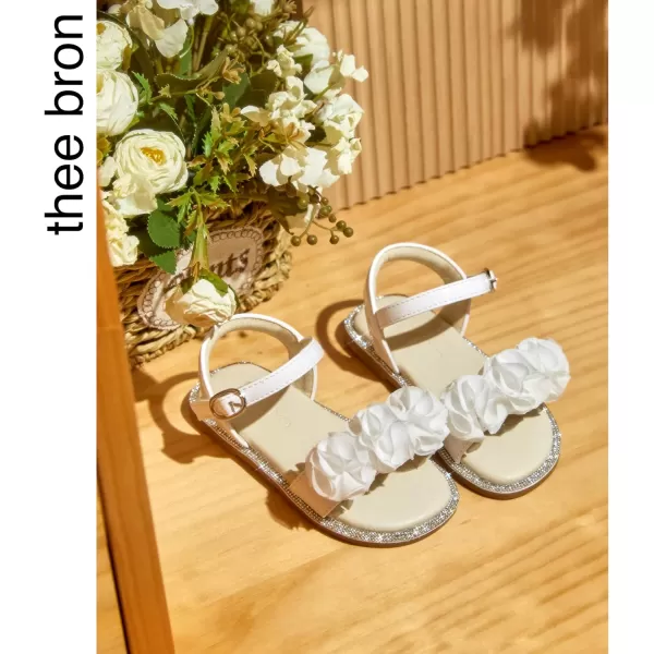 THEE BRON Toddler Girl Dress Sandals Sandalias para NiasAa418white