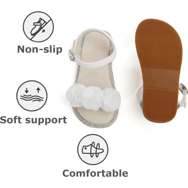 THEE BRON Toddler Girl Dress Sandals Sandalias para NiasAa418white