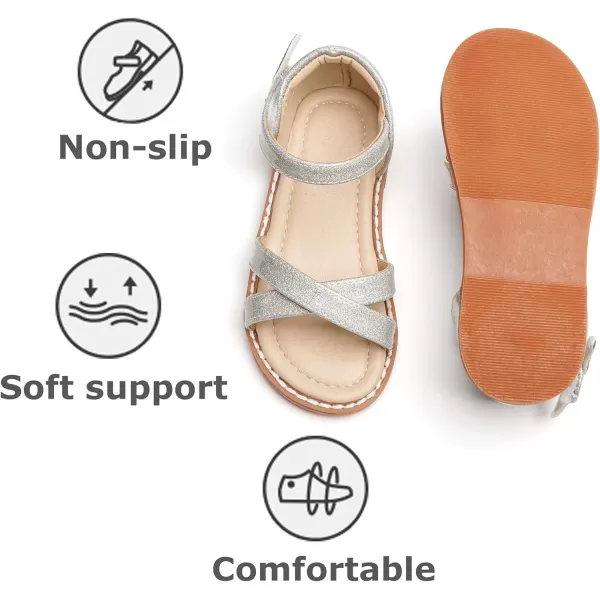 THEE BRON Toddler Girl Dress Sandals Sandalias para NiasAa422silver