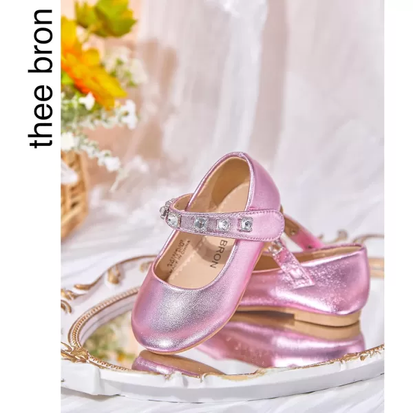 THEE BRON Toddler Girls Shoes Mary Jane Flats for Girls Ballerina Dress ShoesA2132purple