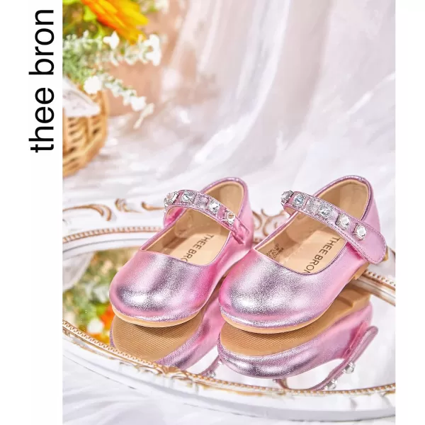 THEE BRON Toddler Girls Shoes Mary Jane Flats for Girls Ballerina Dress ShoesA2132purple