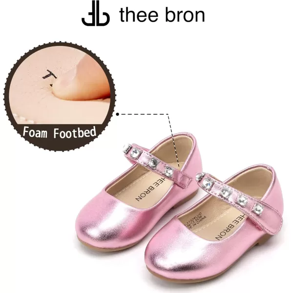 THEE BRON Toddler Girls Shoes Mary Jane Flats for Girls Ballerina Dress ShoesA2132purple