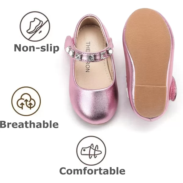 THEE BRON Toddler Girls Shoes Mary Jane Flats for Girls Ballerina Dress ShoesA2132purple